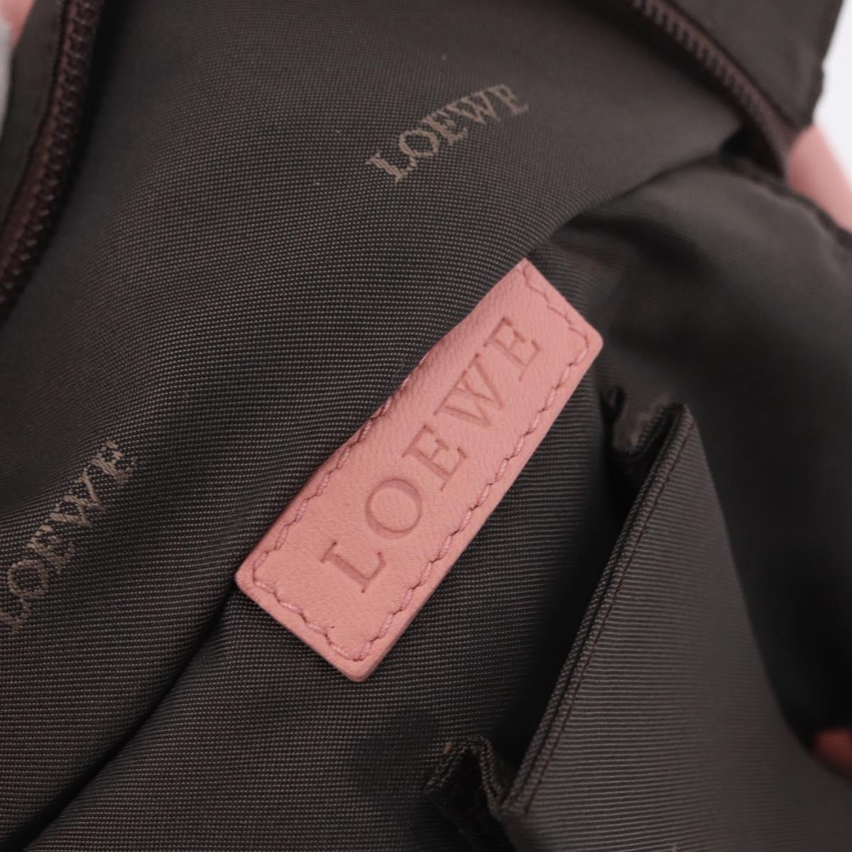 LOEWE Hand Bag Leather Pink Silver Auth 207112A