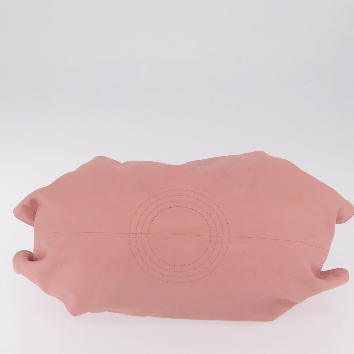 LOEWE Hand Bag Leather Pink Silver Auth 207112A