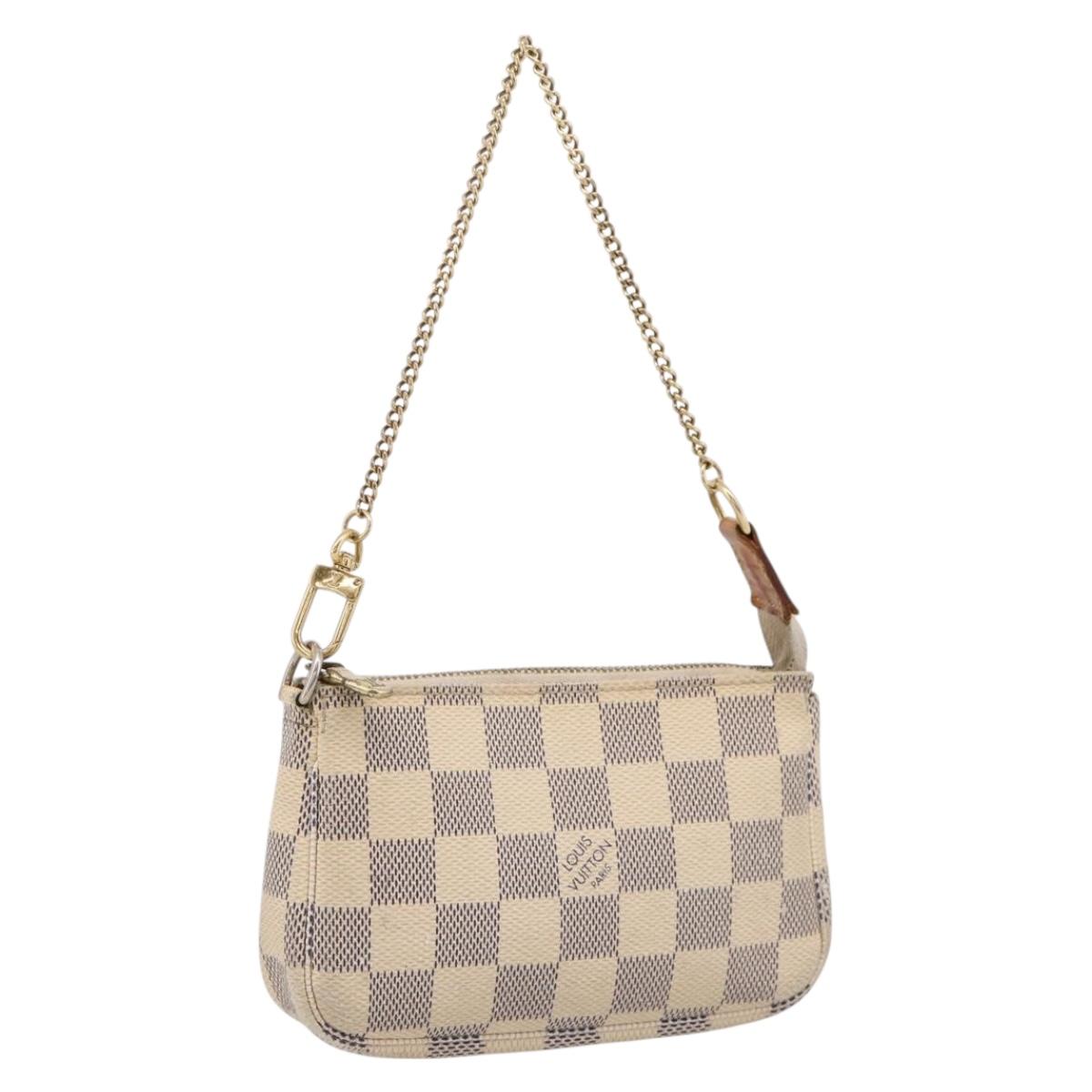 LOUIS VUITTON Damier Azur Mini Pochette Accessoires Pouch N63005 LV Auth 207118