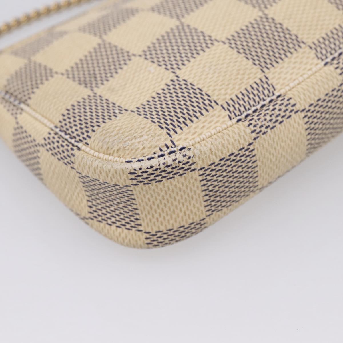 LOUIS VUITTON Damier Azur Mini Pochette Accessoires Pouch N63005 LV Auth 207118