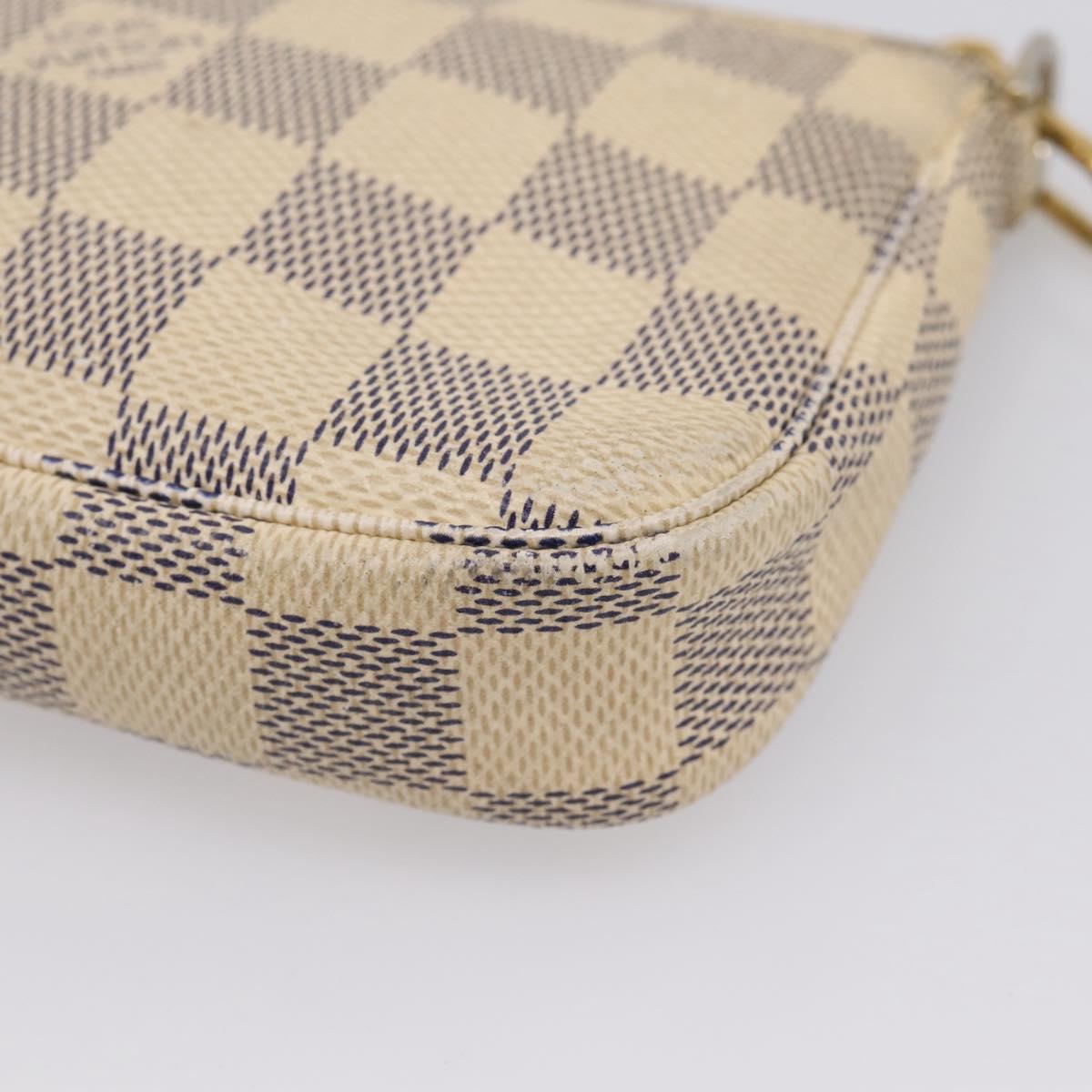 LOUIS VUITTON Damier Azur Mini Pochette Accessoires Pouch N63005 LV Auth 207118