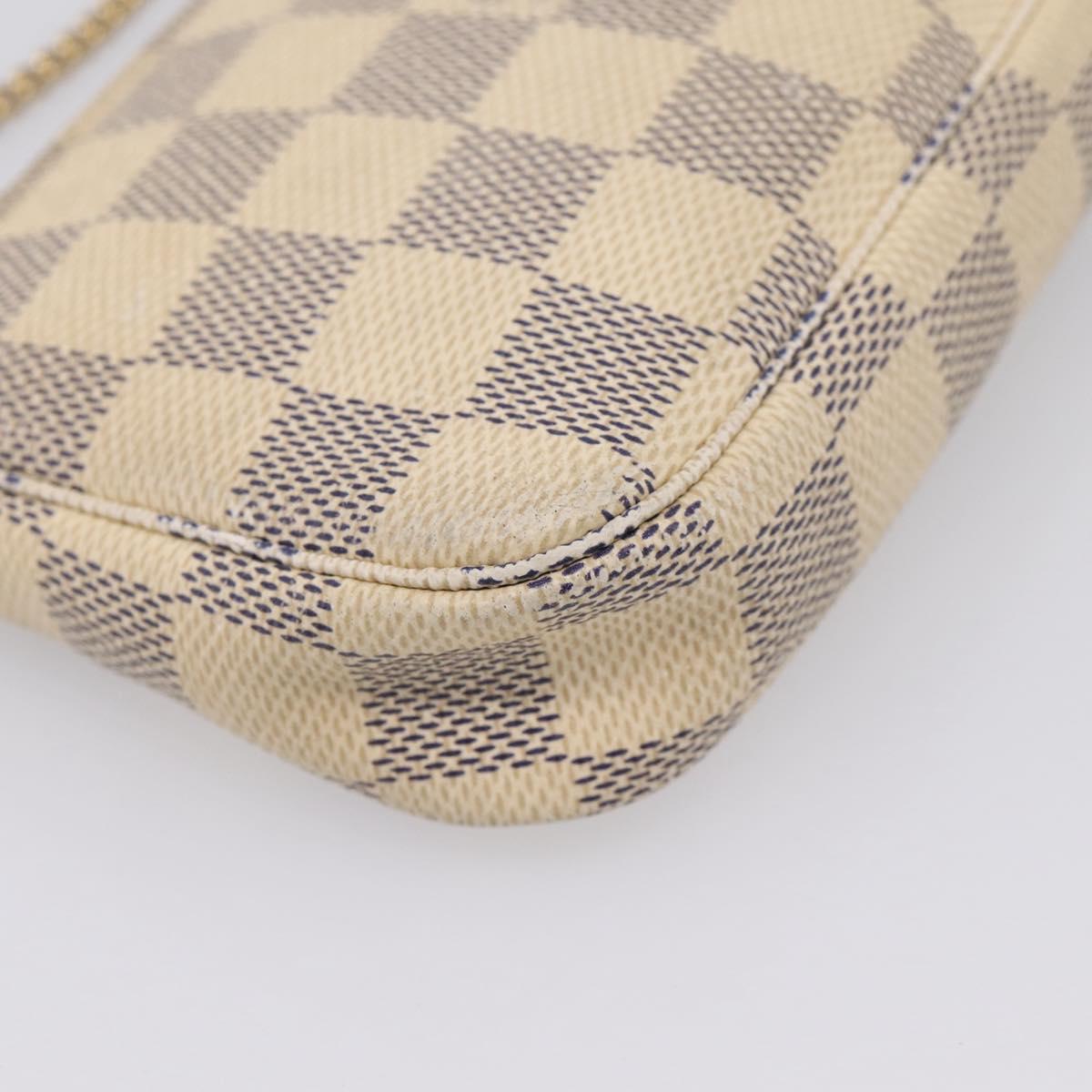 LOUIS VUITTON Damier Azur Mini Pochette Accessoires Pouch N63005 LV Auth 207118
