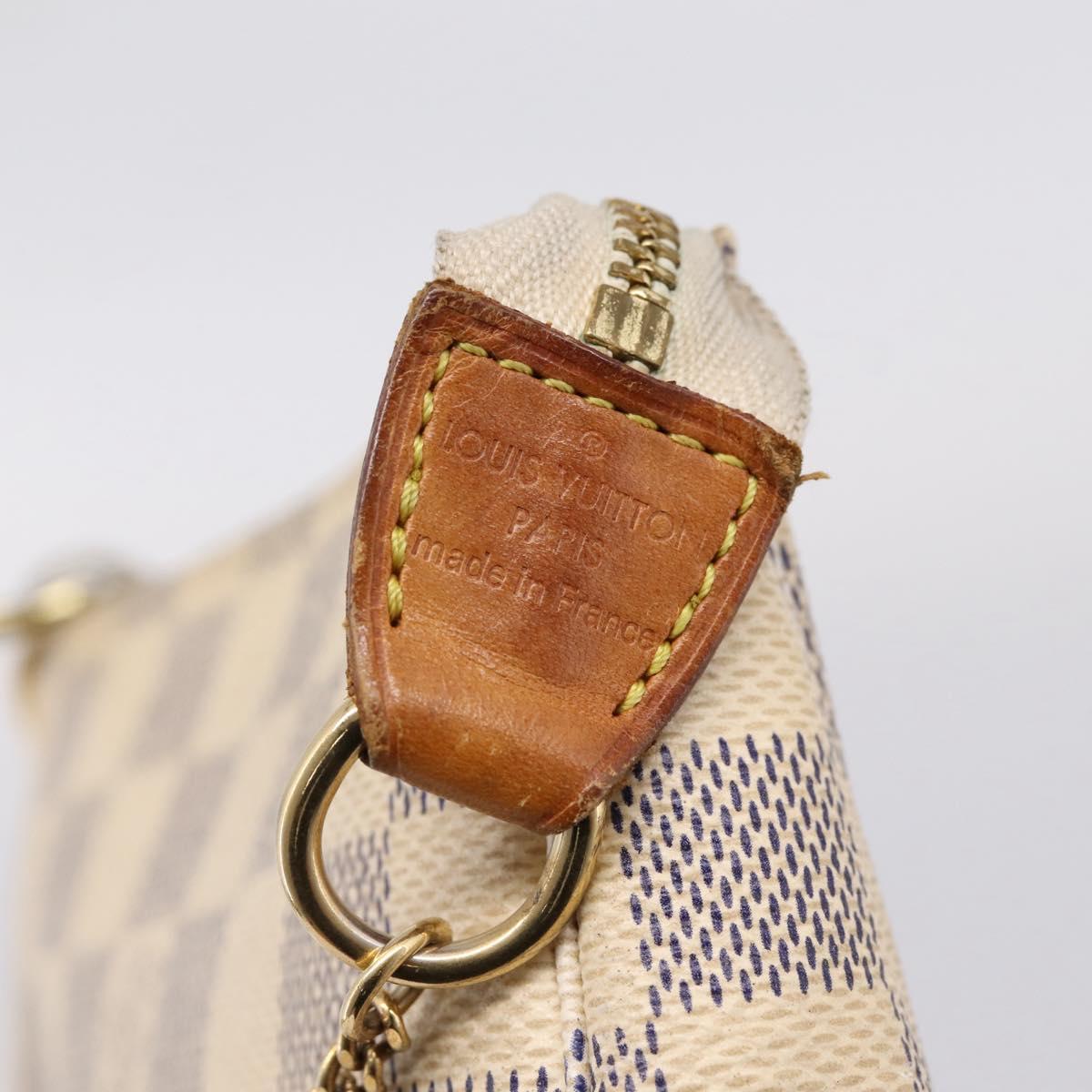 LOUIS VUITTON Damier Azur Mini Pochette Accessoires Pouch N63005 LV Auth 207118