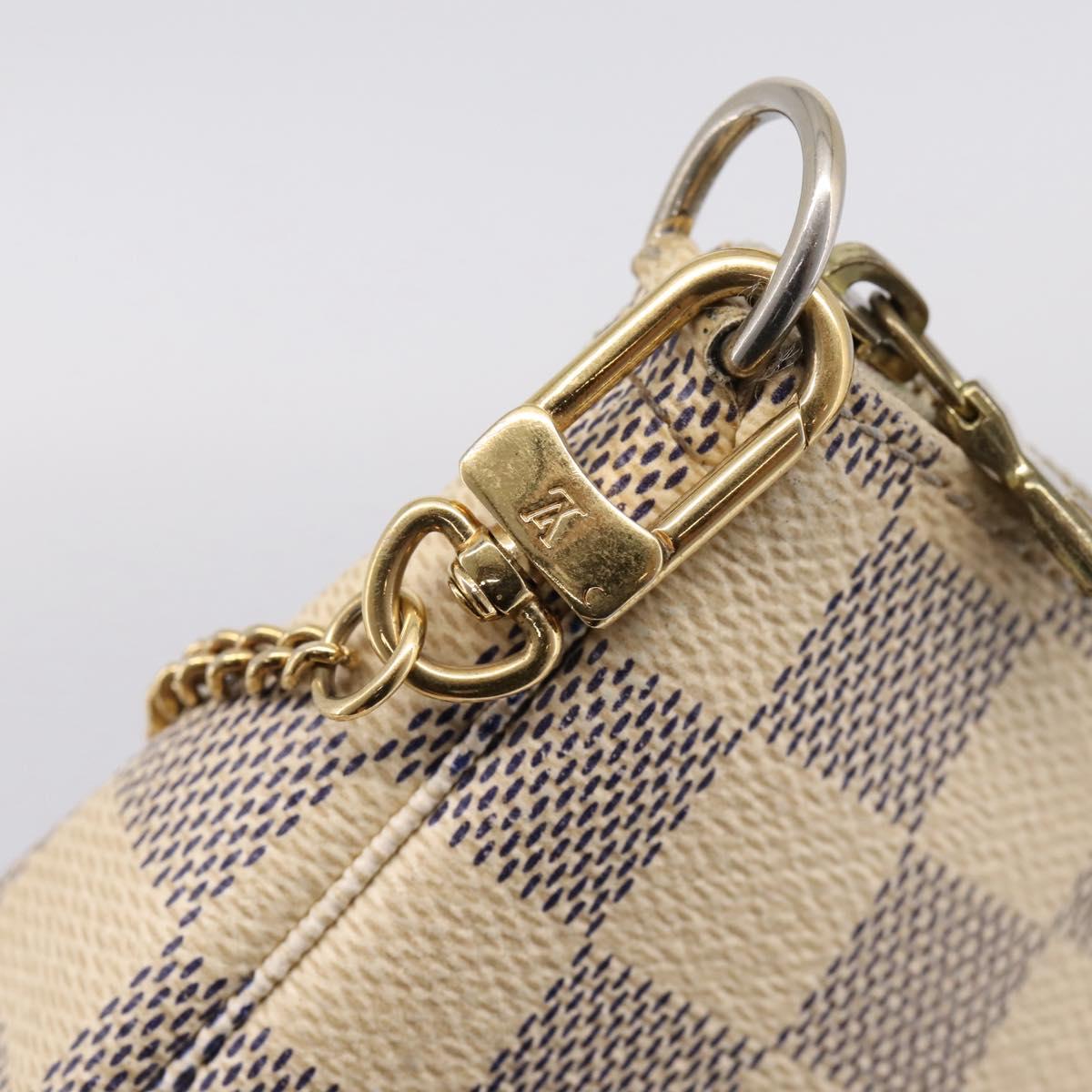 LOUIS VUITTON Damier Azur Mini Pochette Accessoires Pouch N63005 LV Auth 207118