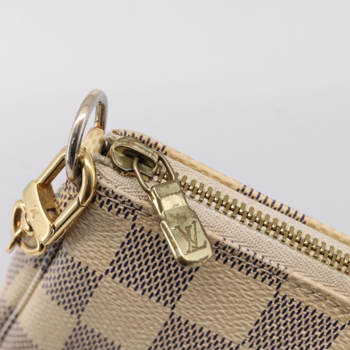 LOUIS VUITTON Damier Azur Mini Pochette Accessoires Pouch N63005 LV Auth 207118