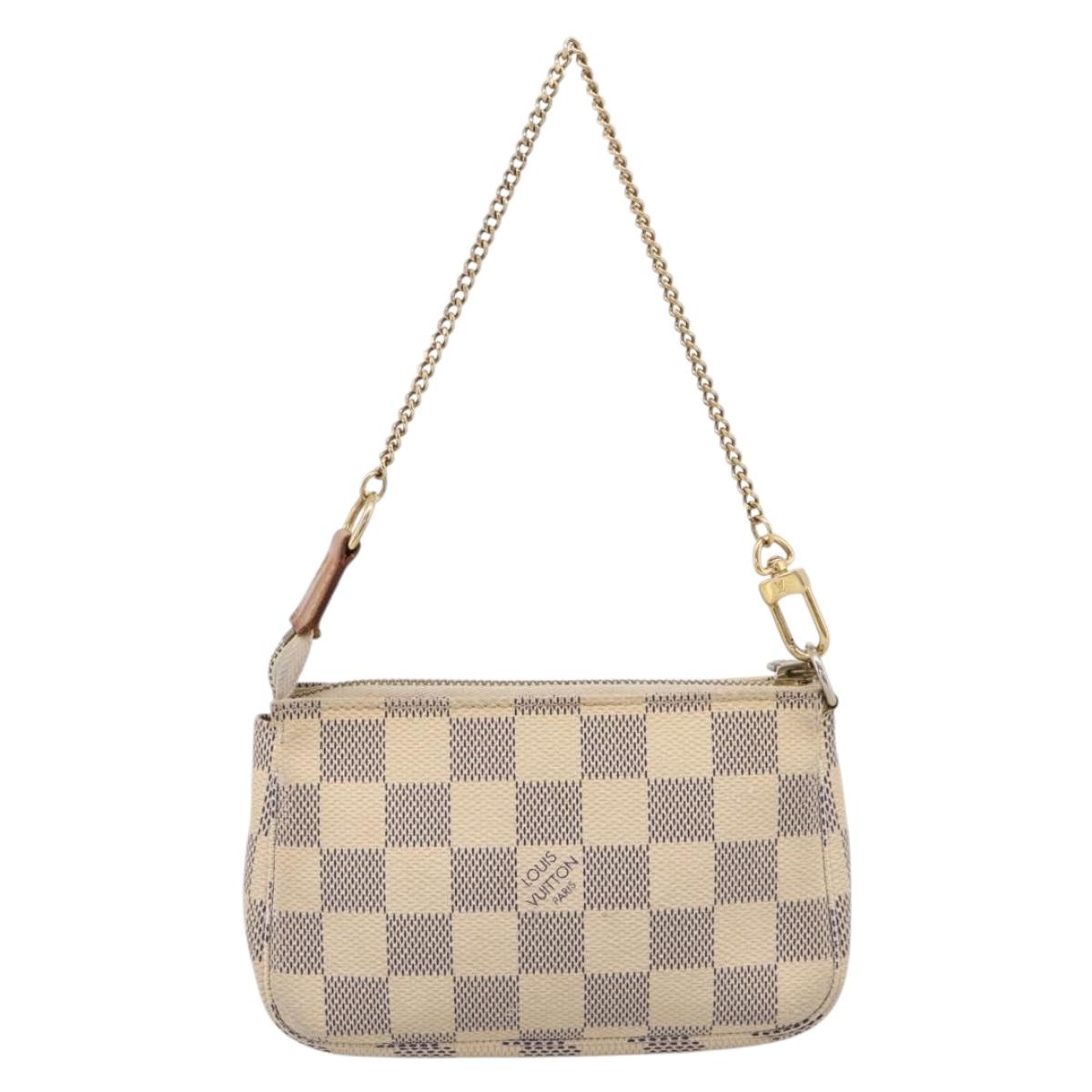 LOUIS VUITTON Damier Azur Mini Pochette Accessoires Pouch N63005 LV Auth 207118