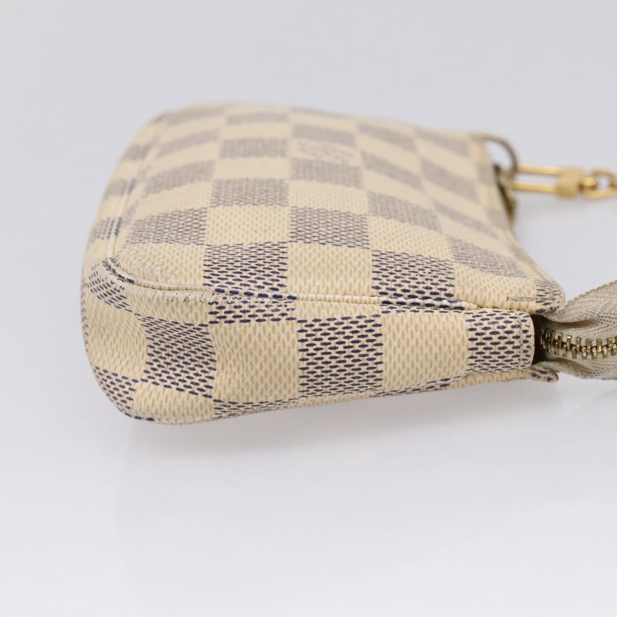 LOUIS VUITTON Damier Azur Mini Pochette Accessoires Pouch N63005 LV Auth 207118