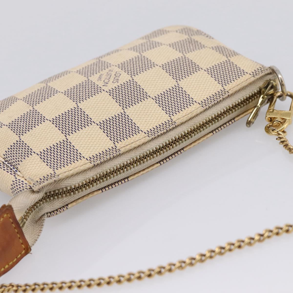 LOUIS VUITTON Damier Azur Mini Pochette Accessoires Pouch N63005 LV Auth 207118