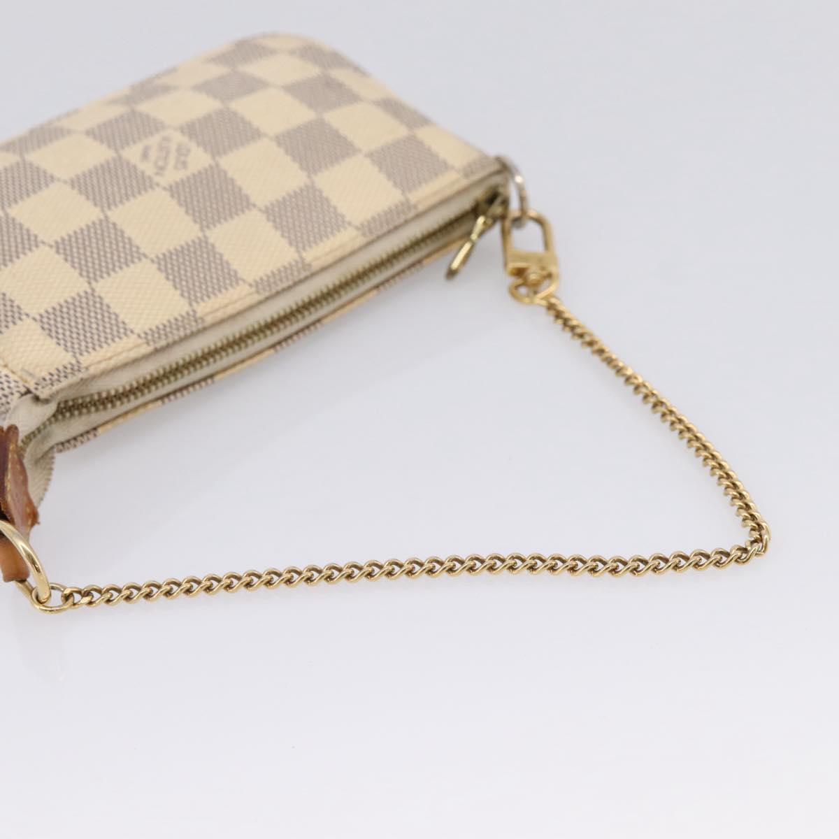 LOUIS VUITTON Damier Azur Mini Pochette Accessoires Pouch N63005 LV Auth 207118