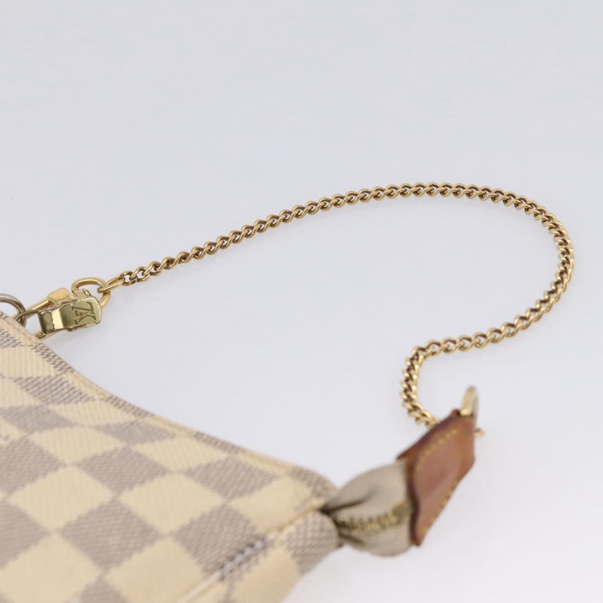 LOUIS VUITTON Damier Azur Mini Pochette Accessoires Pouch N63005 LV Auth 207118