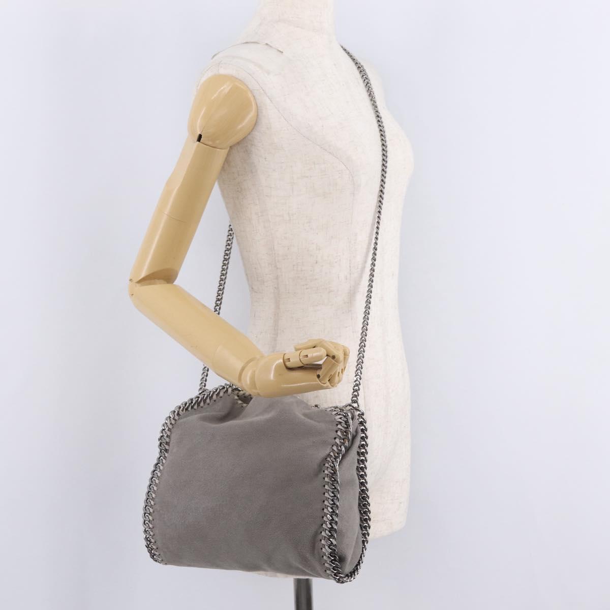 Stella McCartney Chain Falabella Bag Polyester Gray Silver 371223 Auth 207124A