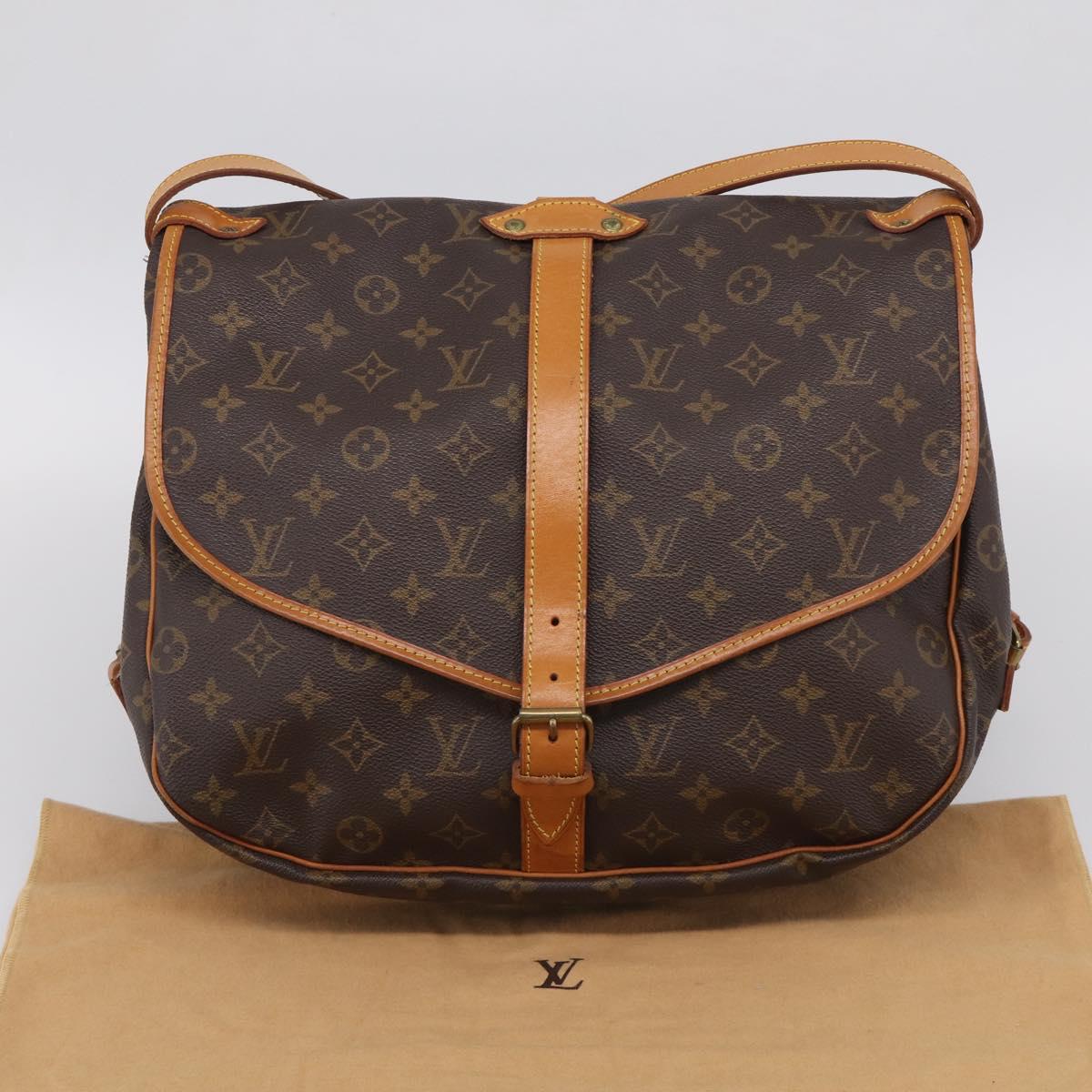 LOUIS VUITTON Monogram Saumur 35 Shoulder Bag M42254 LV Auth 207125V