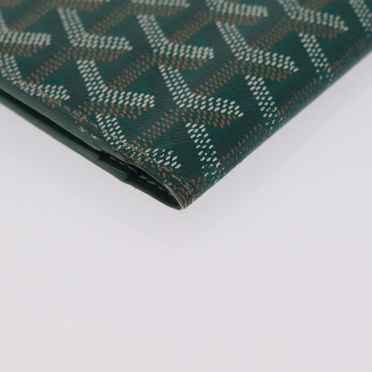 Goyard Herringbone Long Wallet PVC Green Auth 207130M