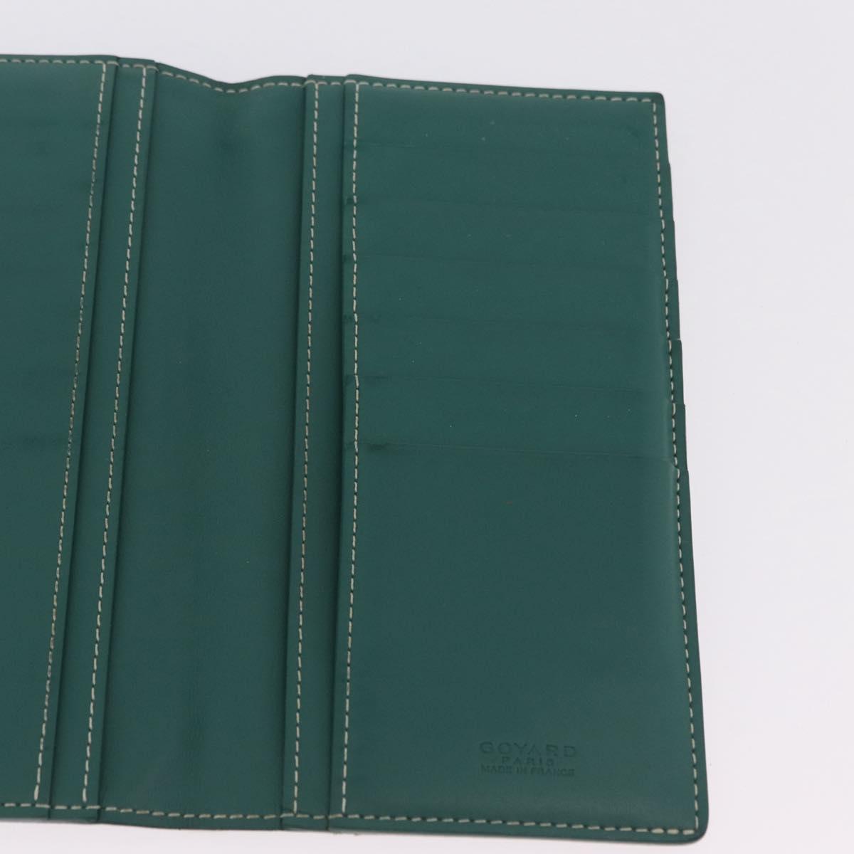 Goyard Herringbone Long Wallet PVC Green Auth 207130M