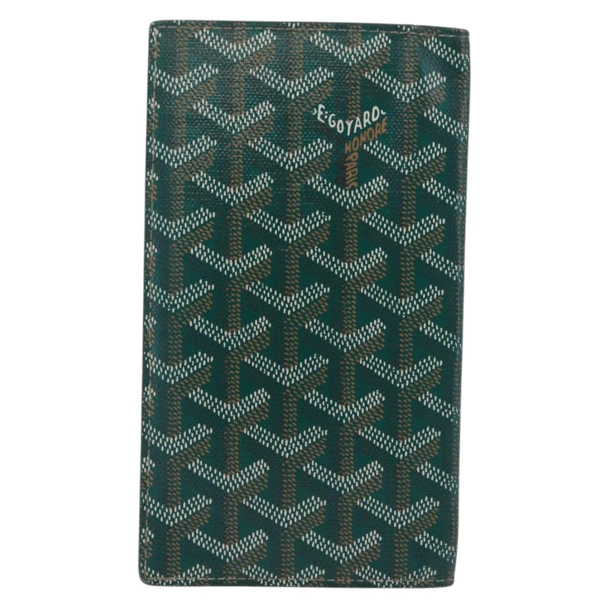 Goyard Herringbone Long Wallet PVC Green Auth 207130M