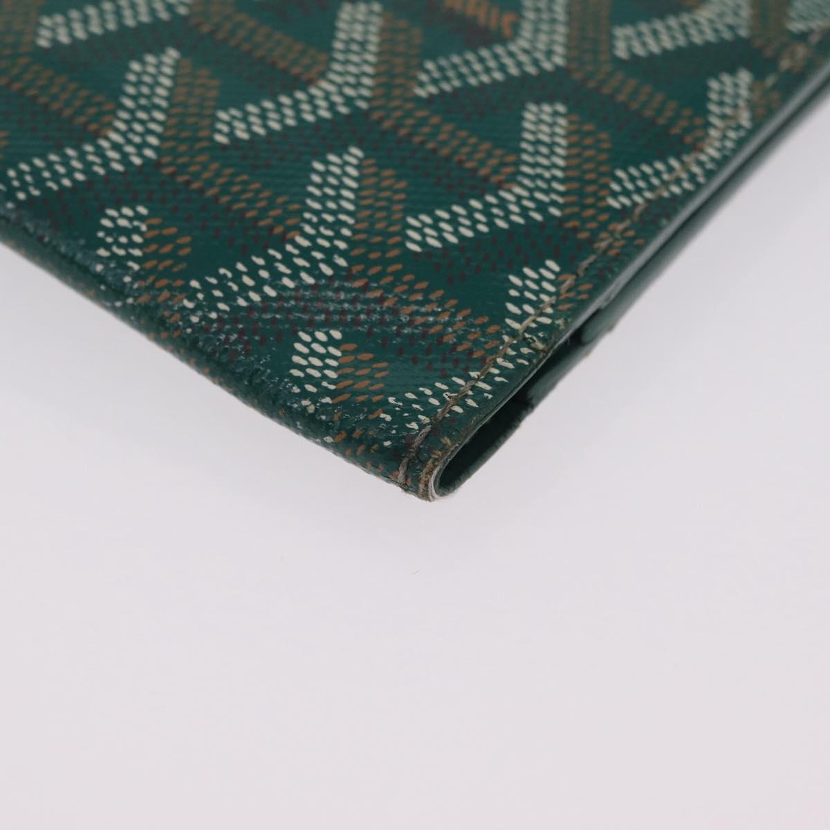 Goyard Herringbone Long Wallet PVC Green Auth 207130M