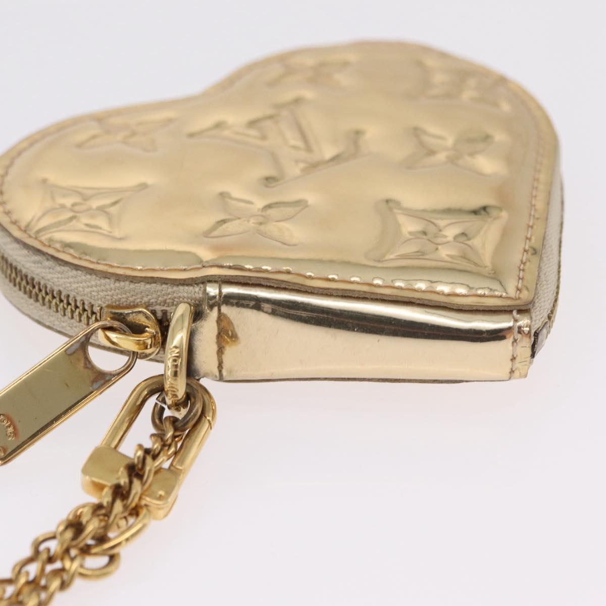 LOUIS VUITTON Monogram Miroir Porte Monnaie Coeur Gold Dore M93567 Auth 207133A