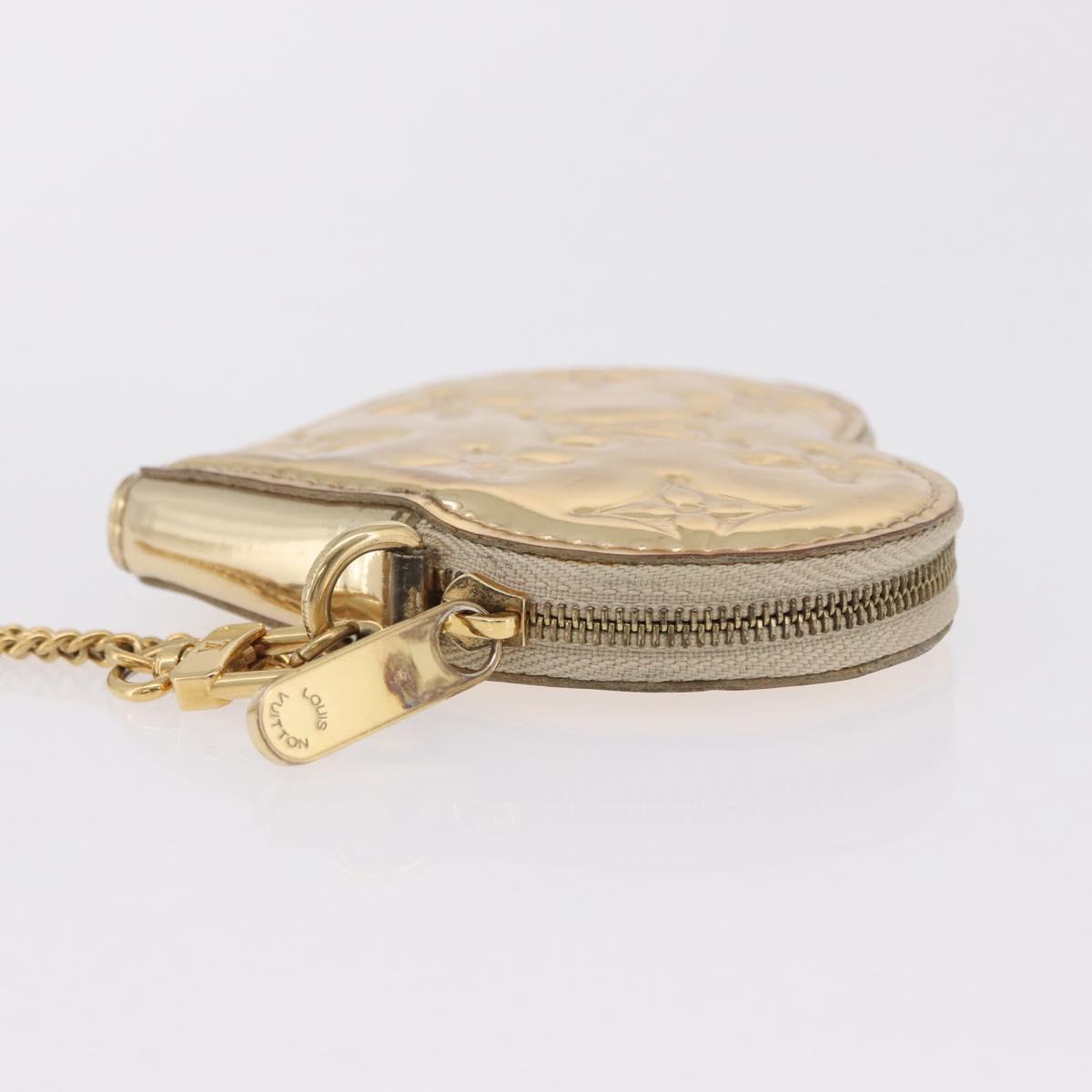 LOUIS VUITTON Monogram Miroir Porte Monnaie Coeur Gold Dore M93567 Auth 207133A