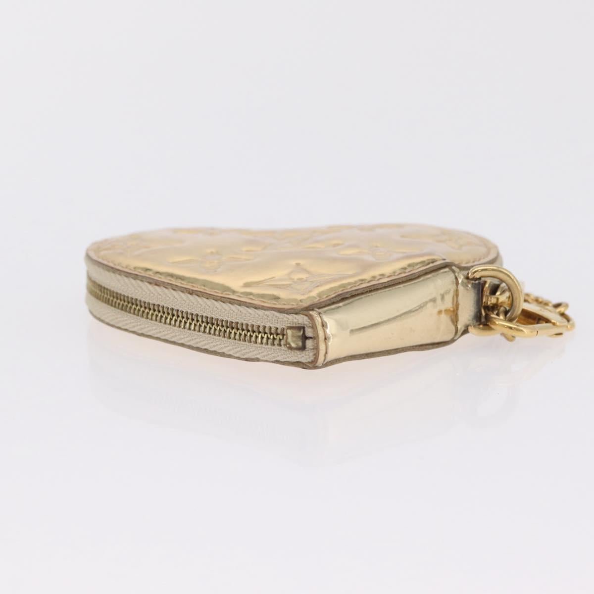 LOUIS VUITTON Monogram Miroir Porte Monnaie Coeur Gold Dore M93567 Auth 207133A