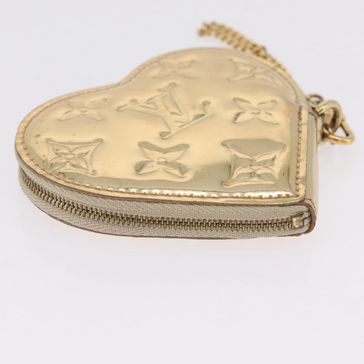LOUIS VUITTON Monogram Miroir Porte Monnaie Coeur Gold Dore M93567 Auth 207133A