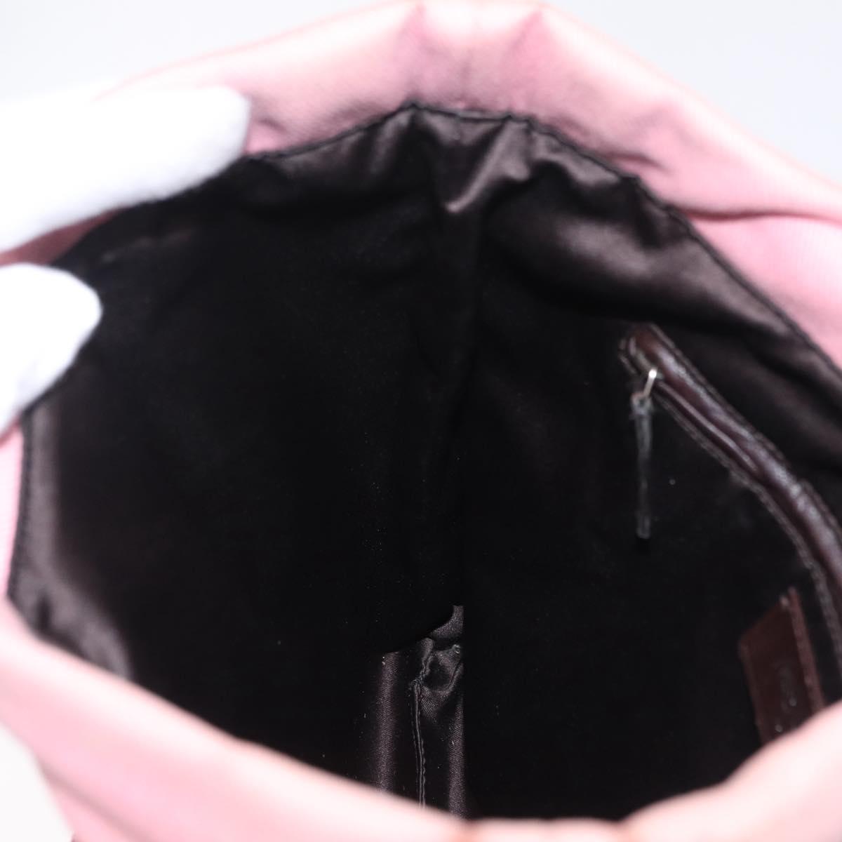 Saint Laurent Kahala Tote Bag Canvas Pink Silver Auth 207152A
