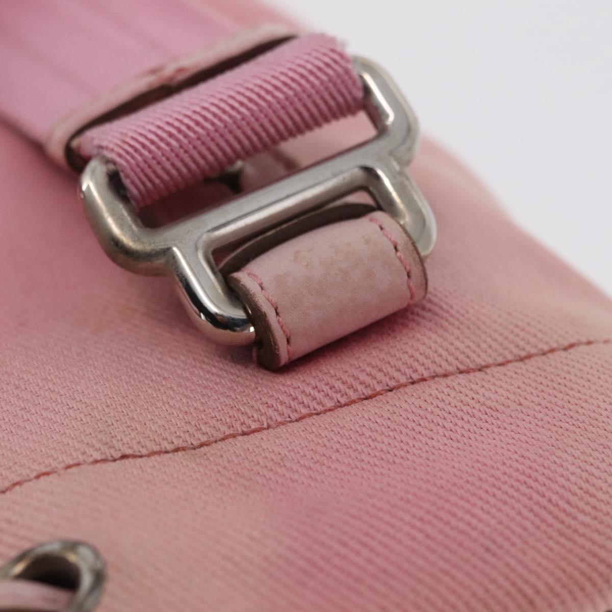Saint Laurent Kahala Tote Bag Canvas Pink Silver Auth 207152A