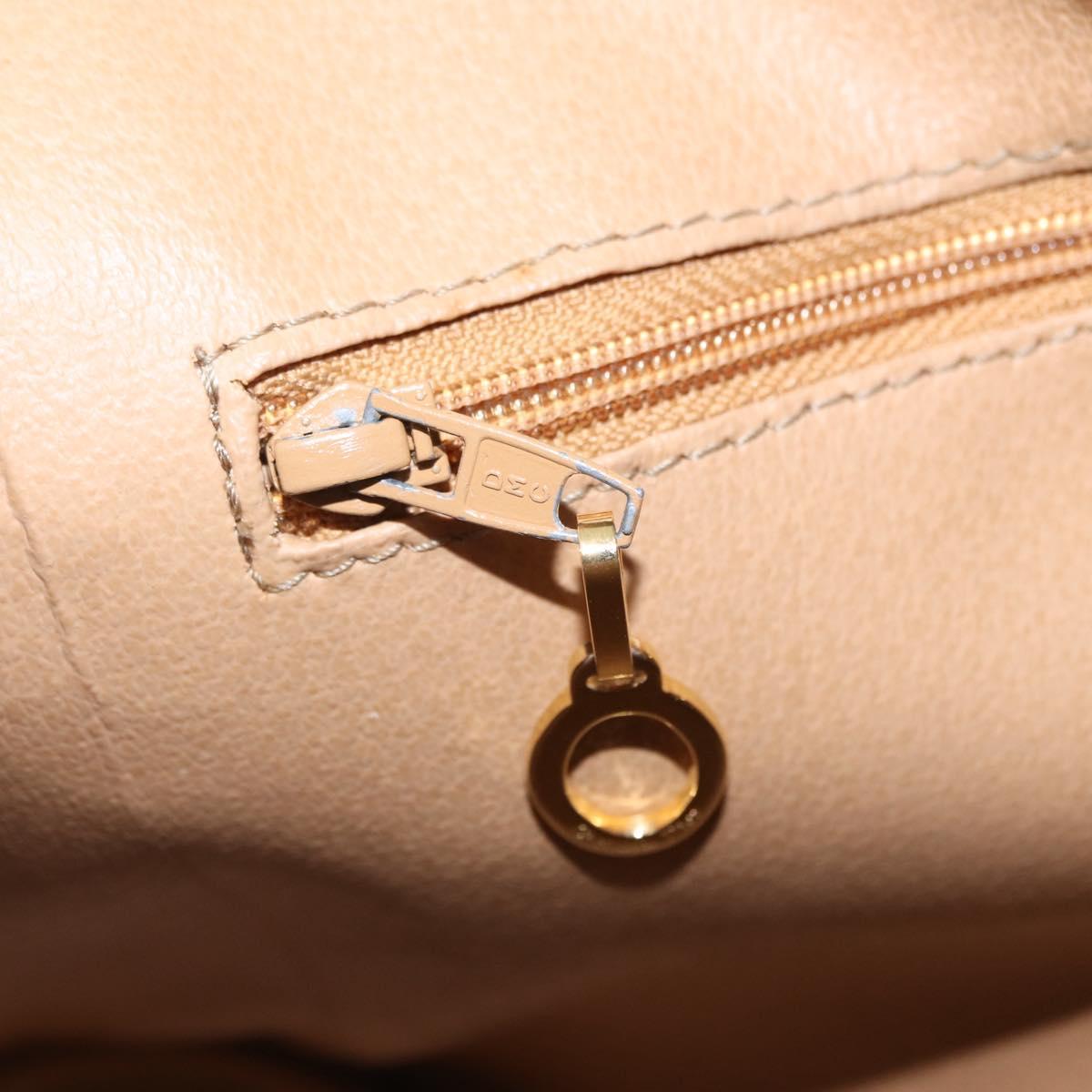 Christian Dior Trotter Canvas Hand Bag PVC Navy Gold Auth 207155A