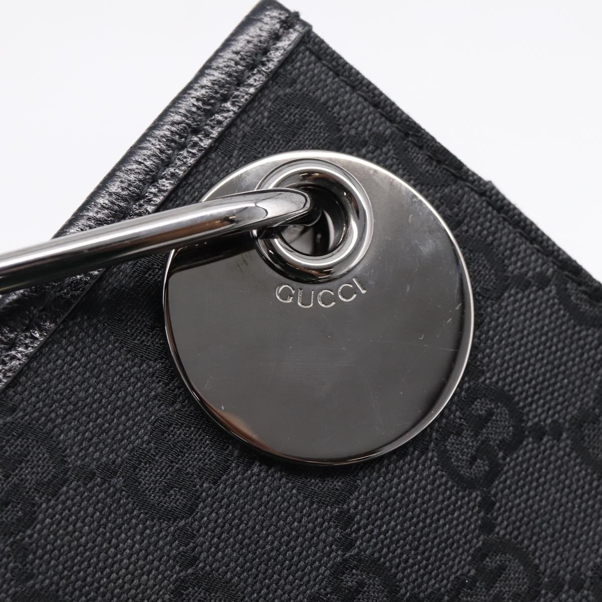 GUCCI GG Canvas Shoulder Bag Black Silver 120841 Auth 207158A