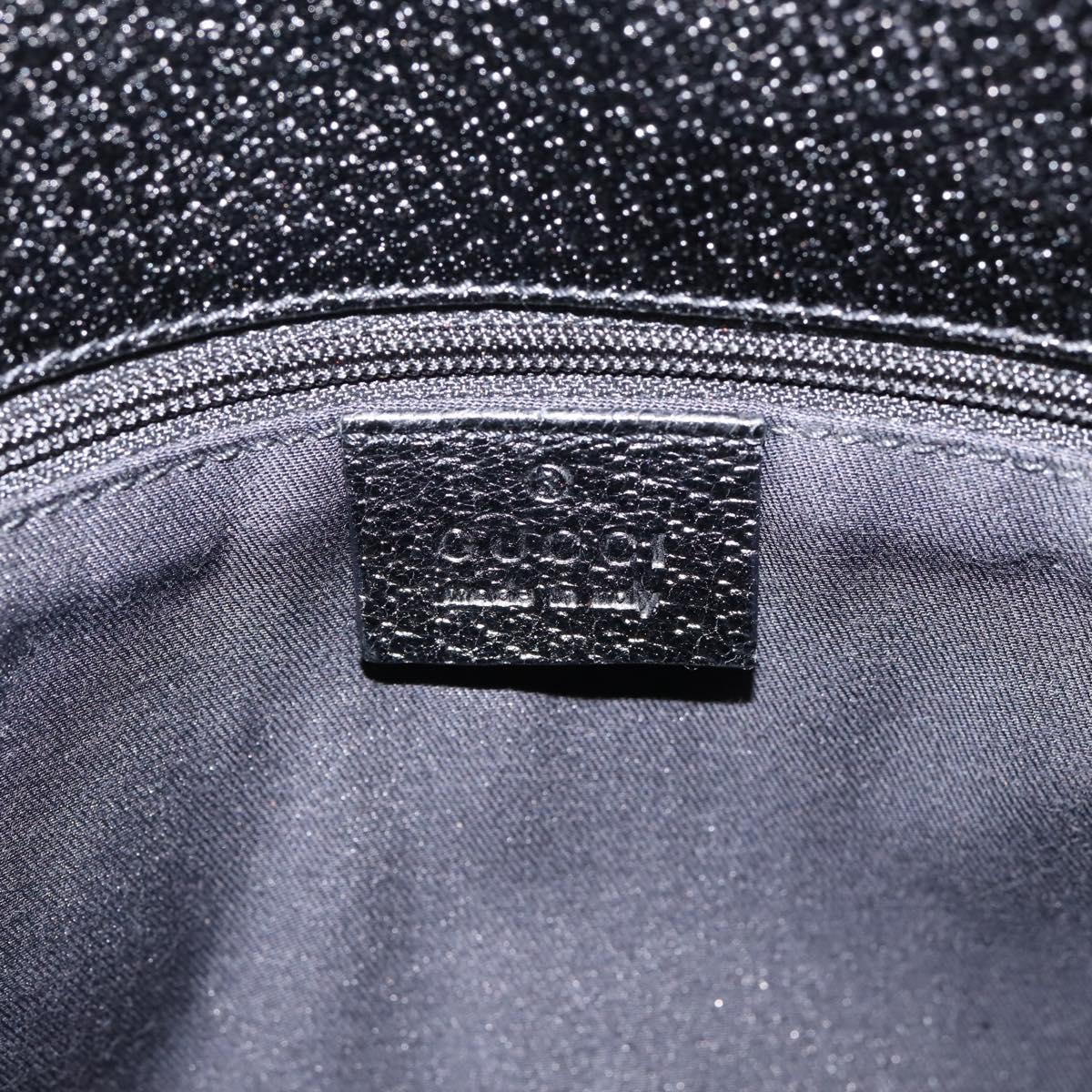 GUCCI GG Canvas Shoulder Bag Black Silver 120841 Auth 207158A