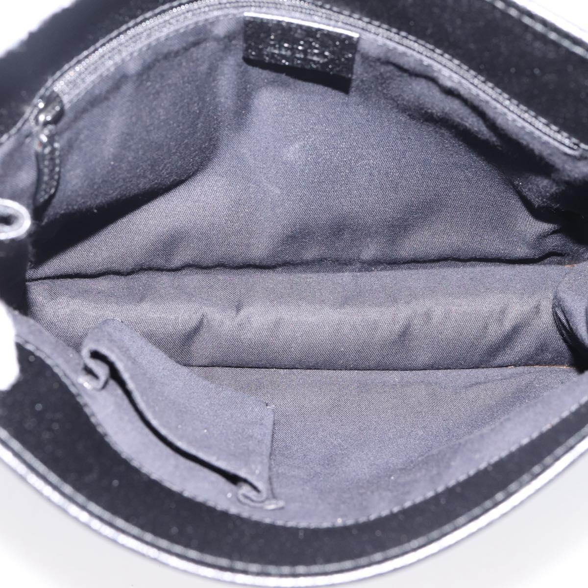 GUCCI GG Canvas Shoulder Bag Black Silver 120841 Auth 207158A