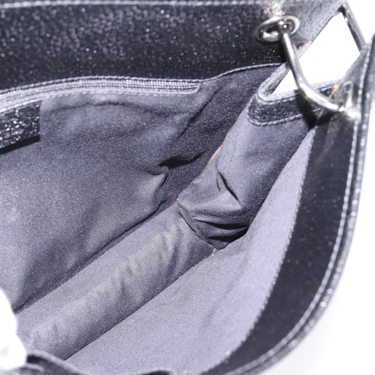 GUCCI GG Canvas Shoulder Bag Black Silver 120841 Auth 207158A