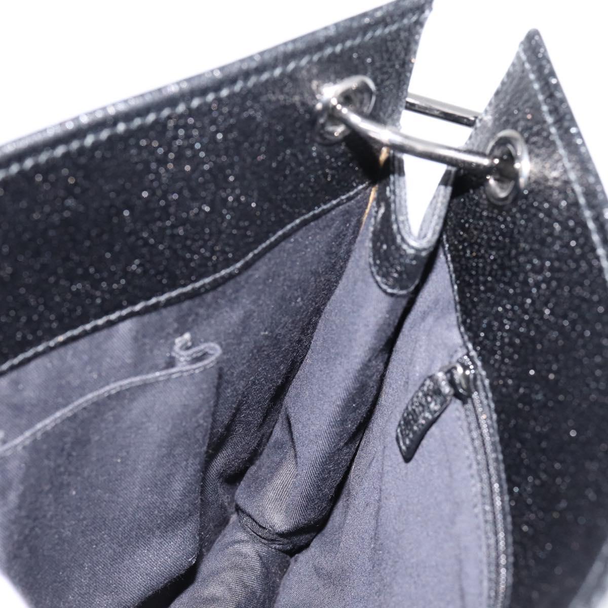 GUCCI GG Canvas Shoulder Bag Black Silver 120841 Auth 207158A