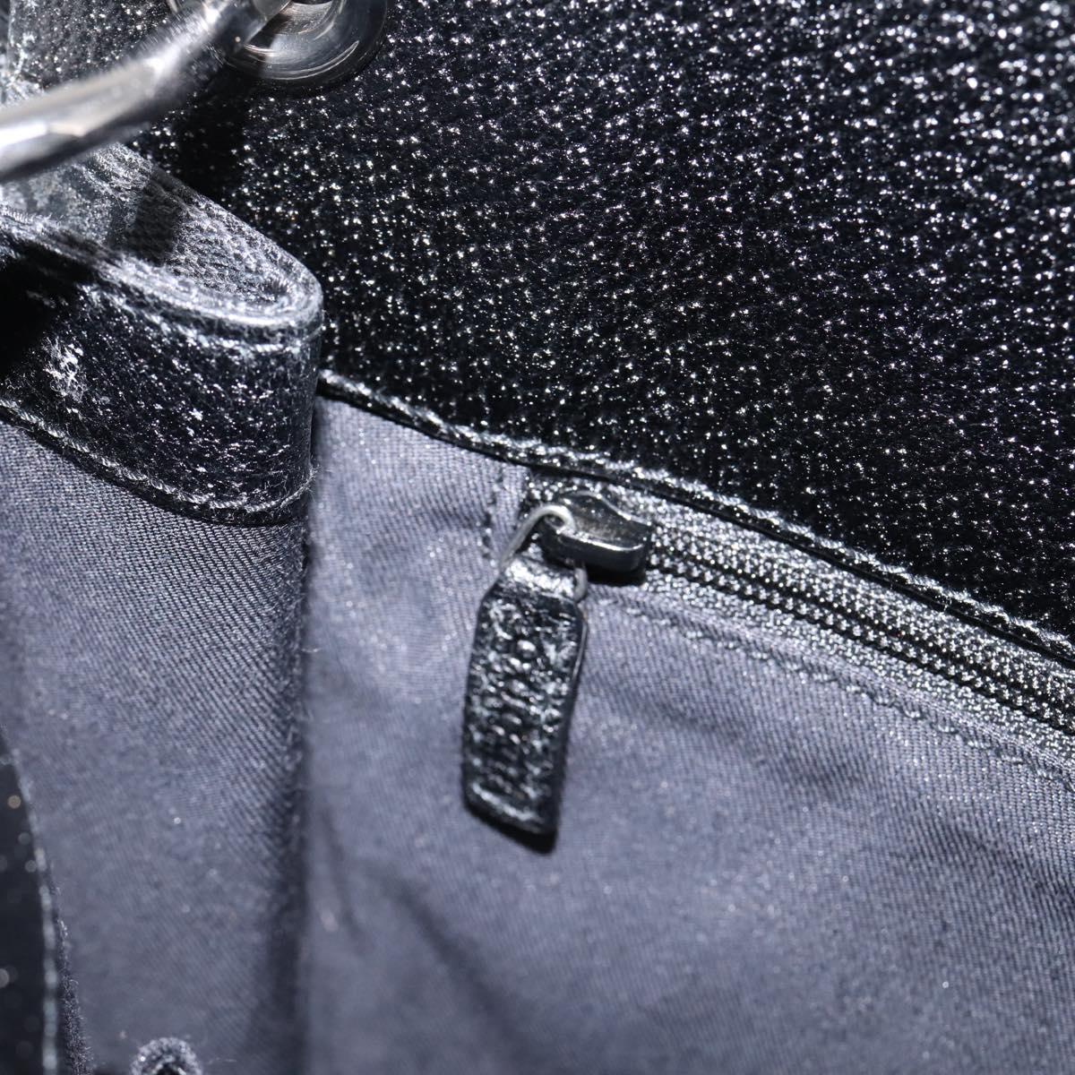 GUCCI GG Canvas Shoulder Bag Black Silver 120841 Auth 207158A