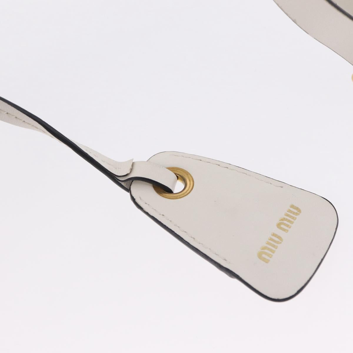 Miu Miu Shoulder Bag Leather White Gold Auth 207160V