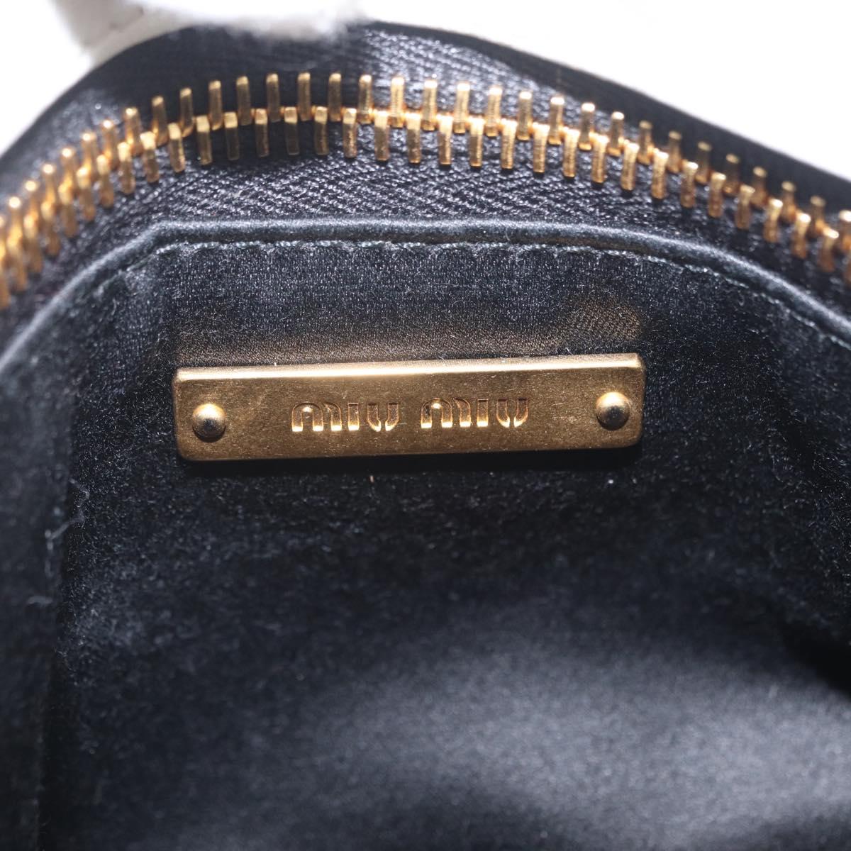 Miu Miu Shoulder Bag Leather White Gold Auth 207160V