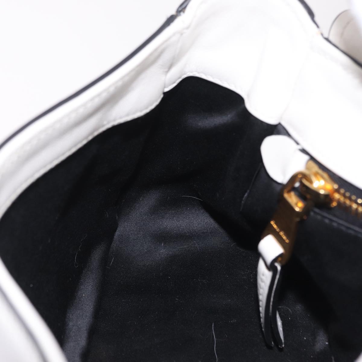 Miu Miu Shoulder Bag Leather White Gold Auth 207160V