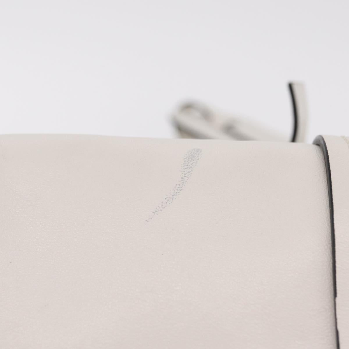 Miu Miu Shoulder Bag Leather White Gold Auth 207160V