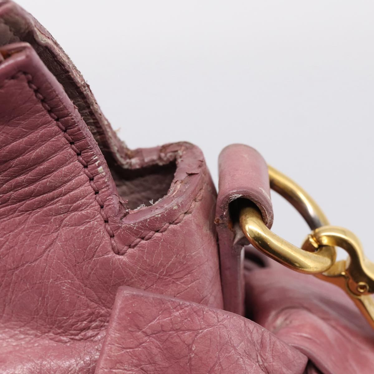 Miu Miu Matelasse Hand Bag Vitellolux 2way Pink Gold Auth 207166A