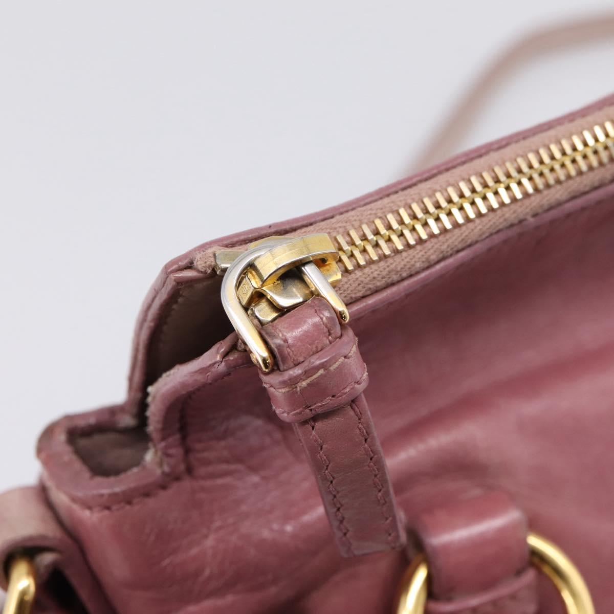 Miu Miu Matelasse Hand Bag Vitellolux 2way Pink Gold Auth 207166A