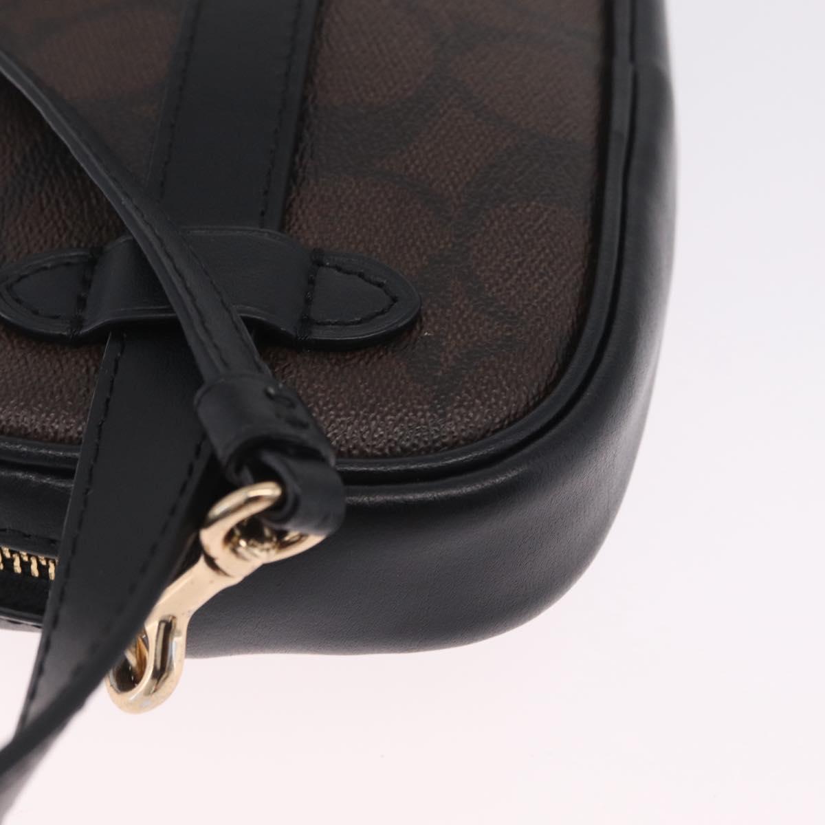 Coach Shoulder Bag Leather 2way Brown Gold Auth 207184A