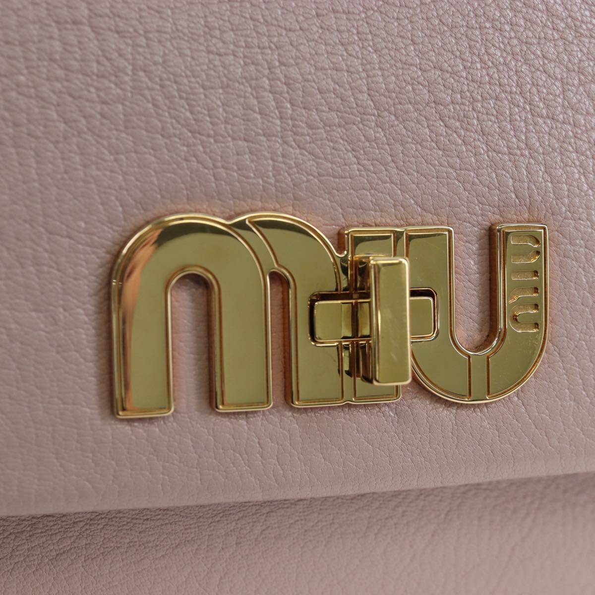 Miu Miu Shoulder Bag Leather Pink Gold 5BH087 Auth 207201M