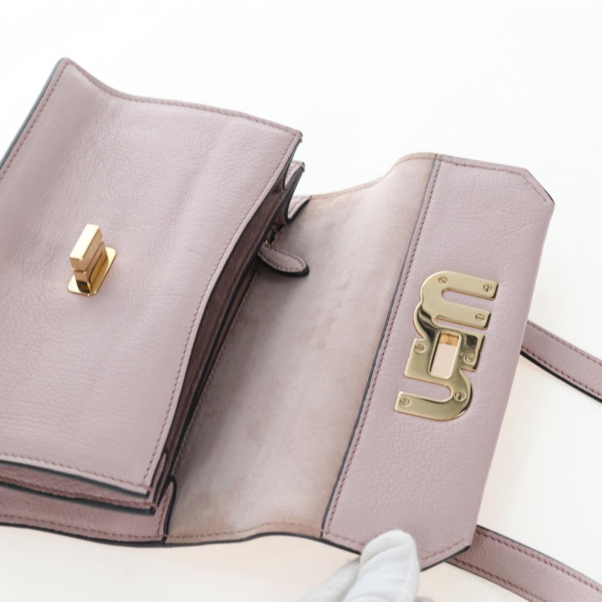 Miu Miu Shoulder Bag Leather Pink Gold 5BH087 Auth 207201M