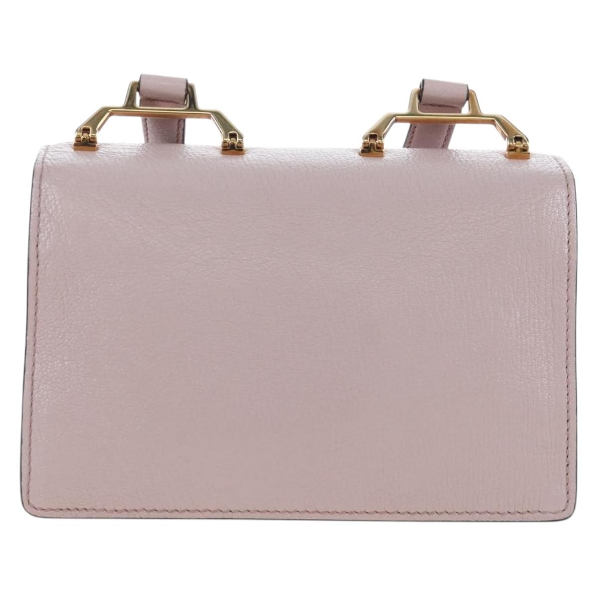 Miu Miu Shoulder Bag Leather Pink Gold 5BH087 Auth 207201M
