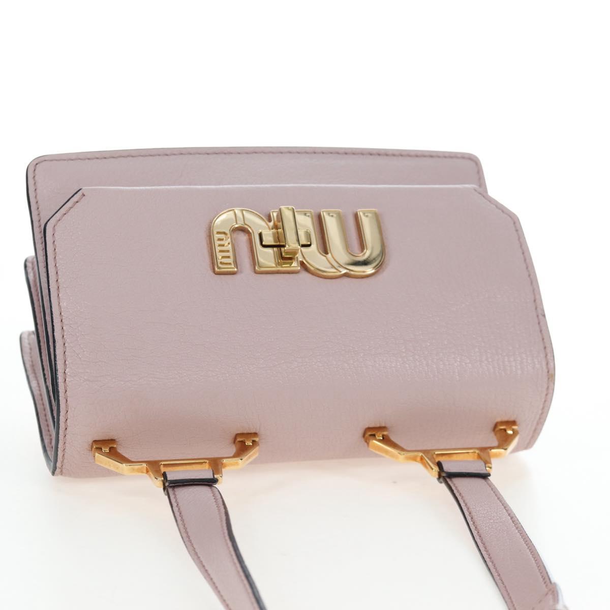 Miu Miu Shoulder Bag Leather Pink Gold 5BH087 Auth 207201M