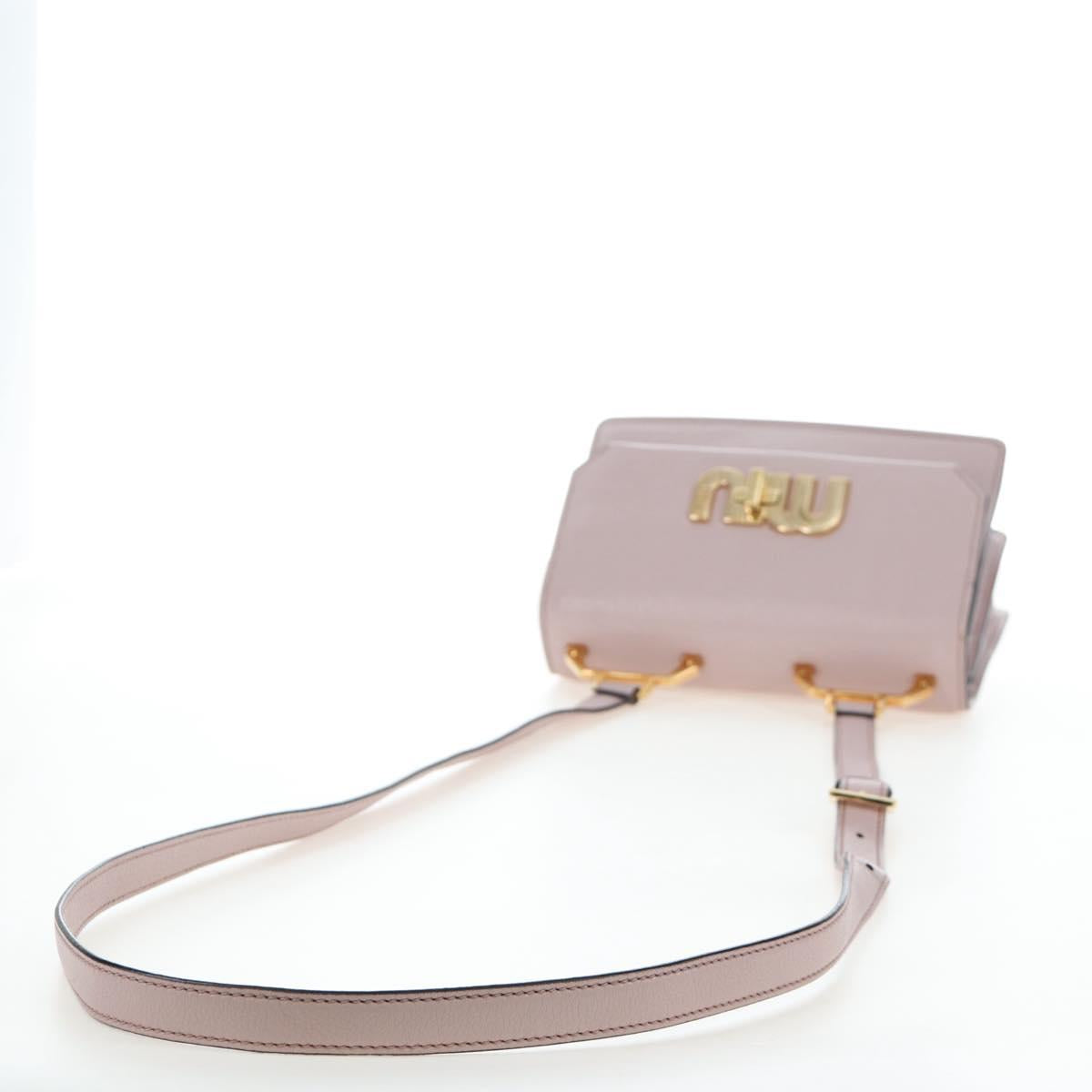 Miu Miu Shoulder Bag Leather Pink Gold 5BH087 Auth 207201M