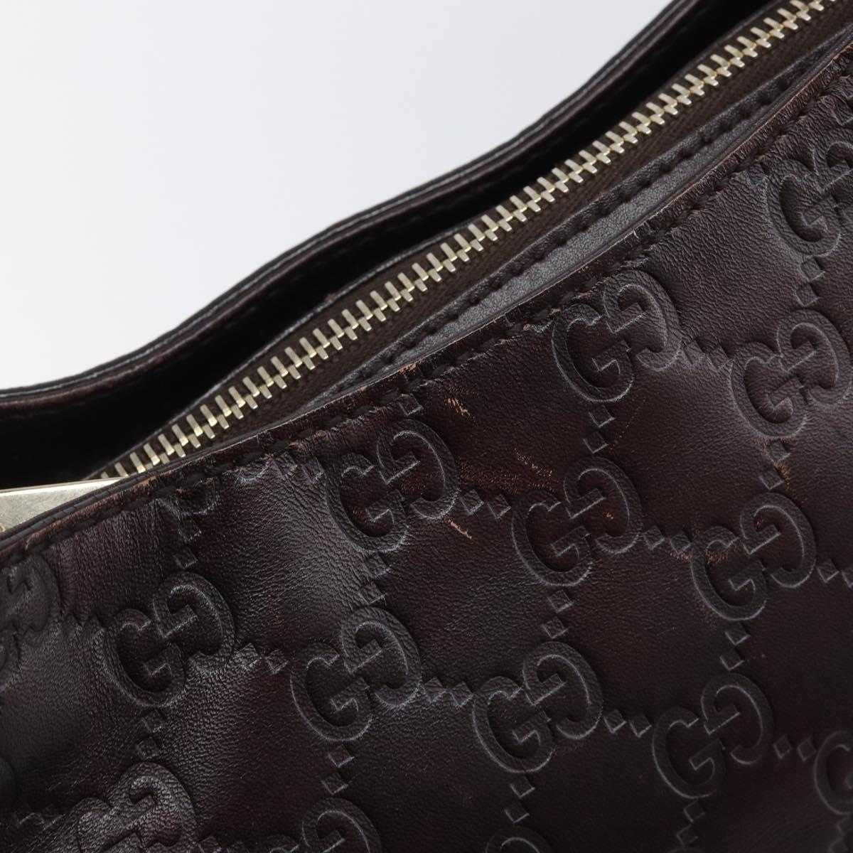 GUCCI GG Canvas Guccissima Shoulder Bag Leather Wine Red 145826 Auth 207202V