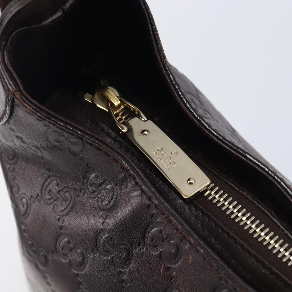 GUCCI GG Canvas Guccissima Shoulder Bag Leather Wine Red 145826 Auth 207202V