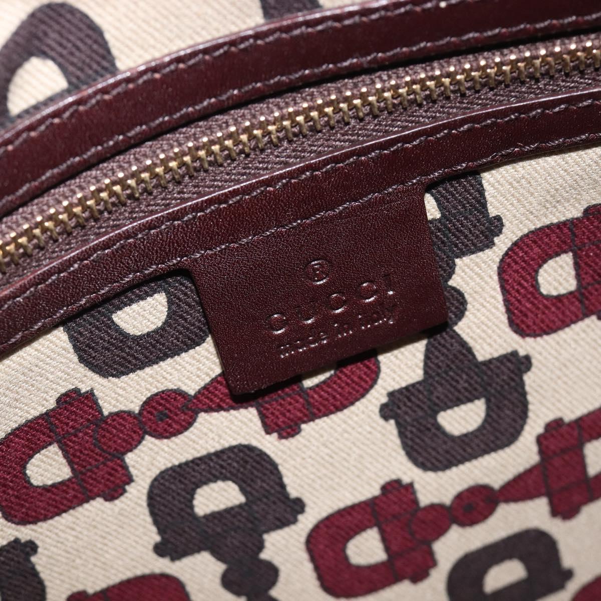 GUCCI GG Canvas Guccissima Shoulder Bag Leather Wine Red 145826 Auth 207202V