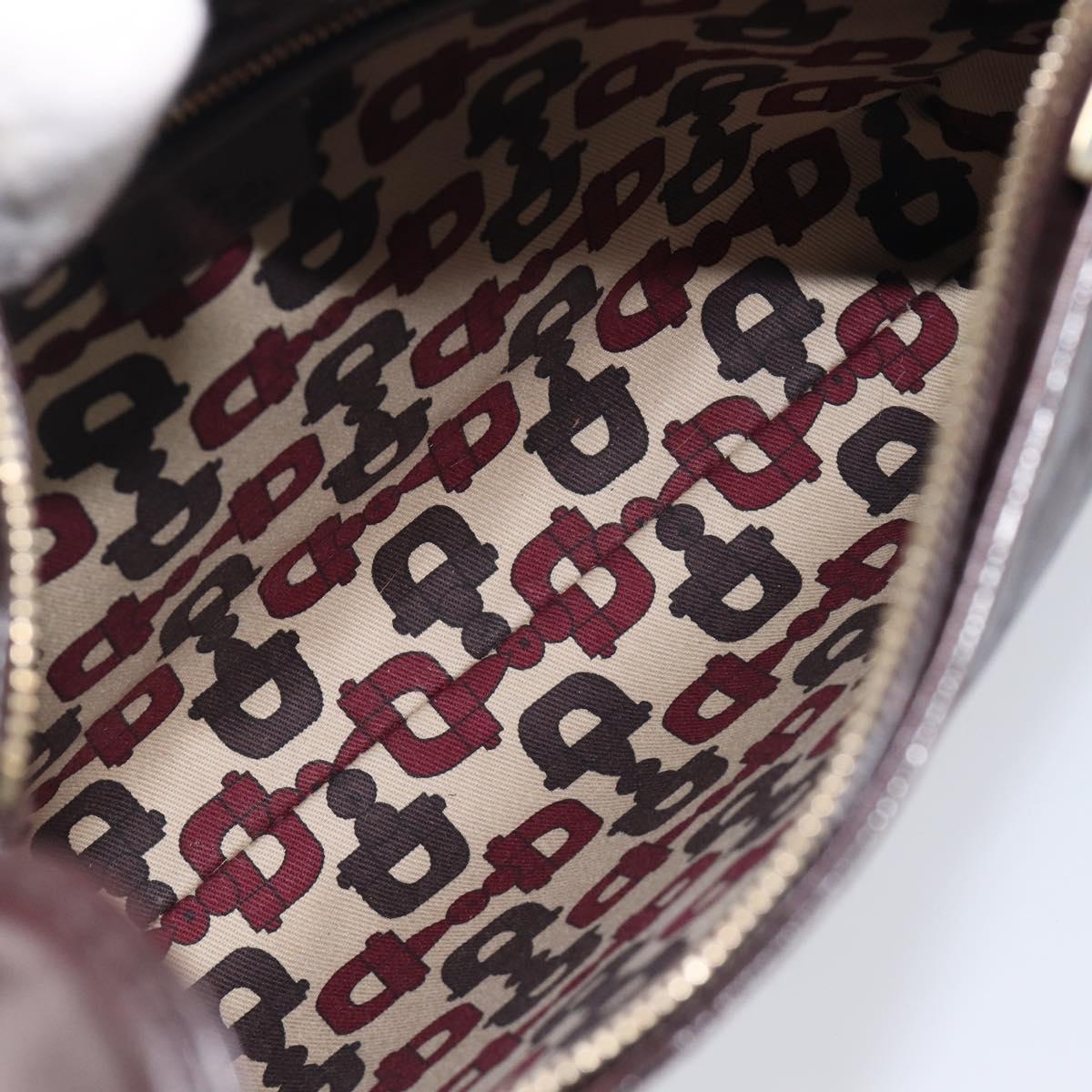 GUCCI GG Canvas Guccissima Shoulder Bag Leather Wine Red 145826 Auth 207202V