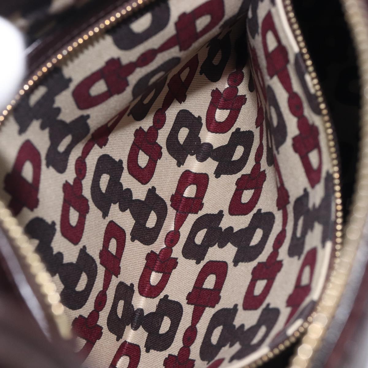 GUCCI GG Canvas Guccissima Shoulder Bag Leather Wine Red 145826 Auth 207202V